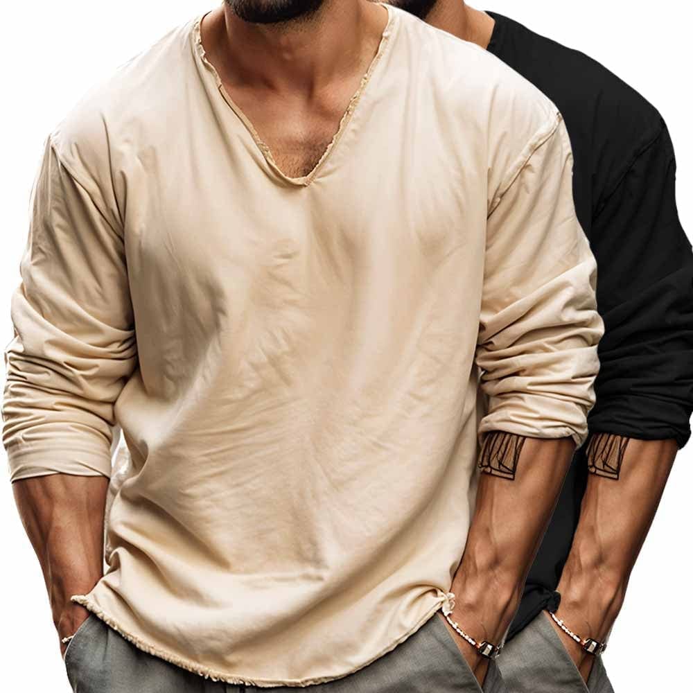 Caleb | Herren Longsleeve V-Ausschnitt – Relaxed Fit – Bio-Baumwolle Hirschfeld 