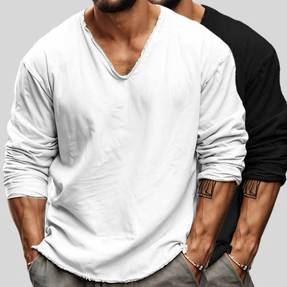 Caleb | Herren Longsleeve V-Ausschnitt – Relaxed Fit – Bio-Baumwolle Hirschfeld 