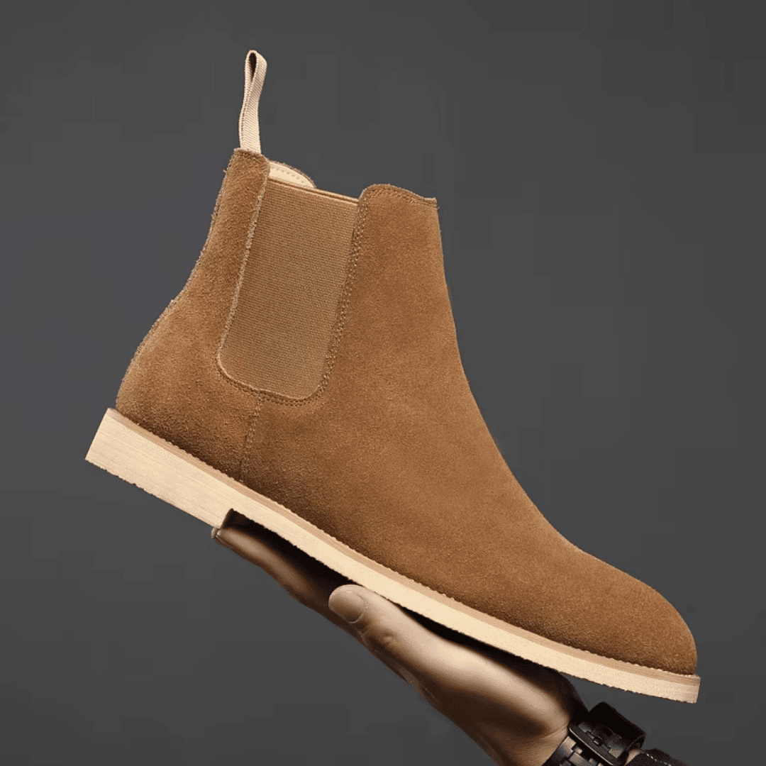 Blake | Herren Chelsea Boots – Slip-on – Wildleder Hirschfeld Hellbraun 39 