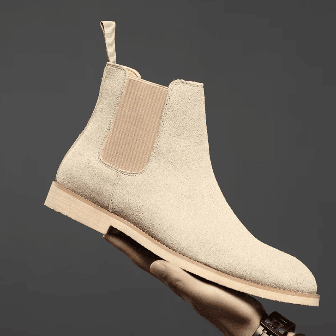 Blake | Herren Chelsea Boots – Slip-on – Wildleder Hirschfeld Beige 39 