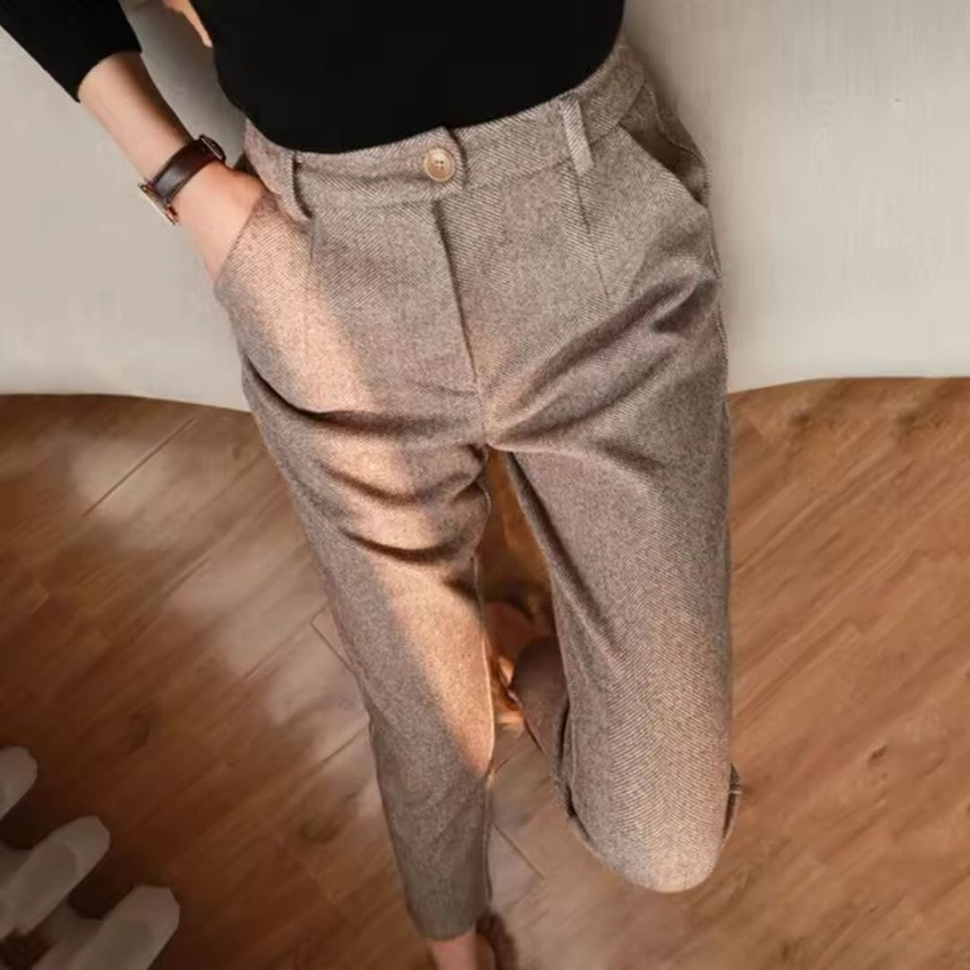 Trevor | Damen Stretchhose – Slim Taper – mittlere Taille – Fischgrätstruktur – pflegeleicht Hirschfeld 