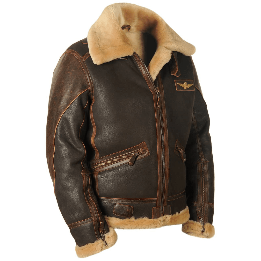 Grayson | Herren Aviatorjacke – Leder – Schaffellfutter – Shearling-Kragen – Front-Reißverschluss – Taschen Hirschfeld 