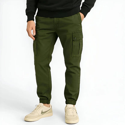 Tristan | Herren Cargo-Jogger – Baumwoll-Twill – Slim Taper – Kordelzugbund – Rippbündchen Hirschfeld 
