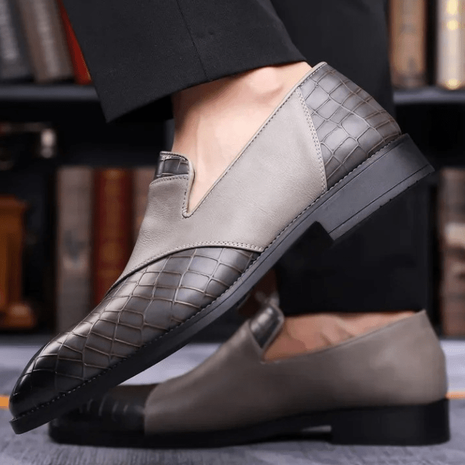 Clarence | Herren Loafer Slip-on – Krokoprägung – PU-Kunstleder Hirschfeld 