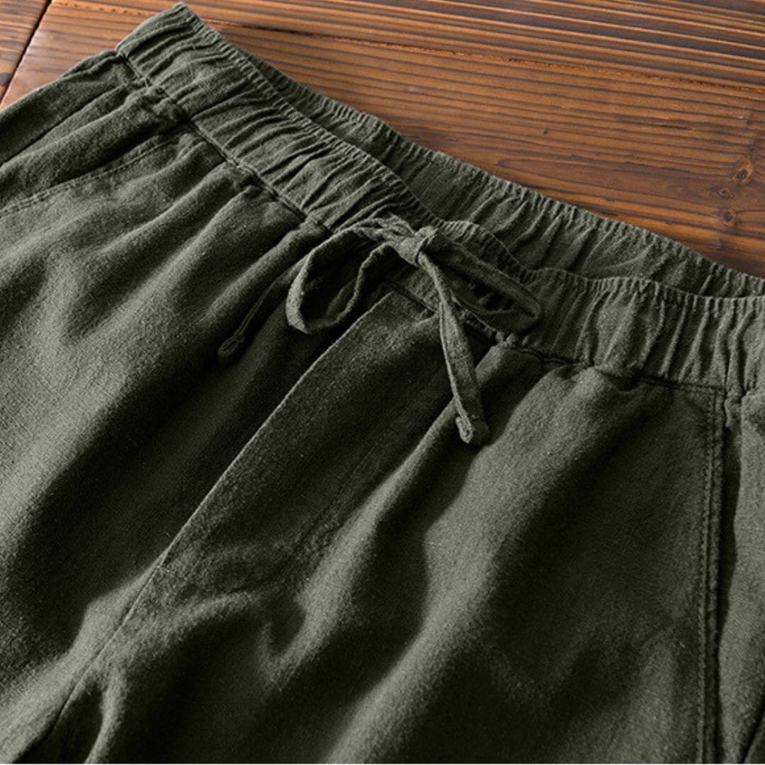 Tommy | Herren Leinenhose – Relaxed Fit – elastischer Bund & Kordelzug – atmungsaktiv Hirschfeld 