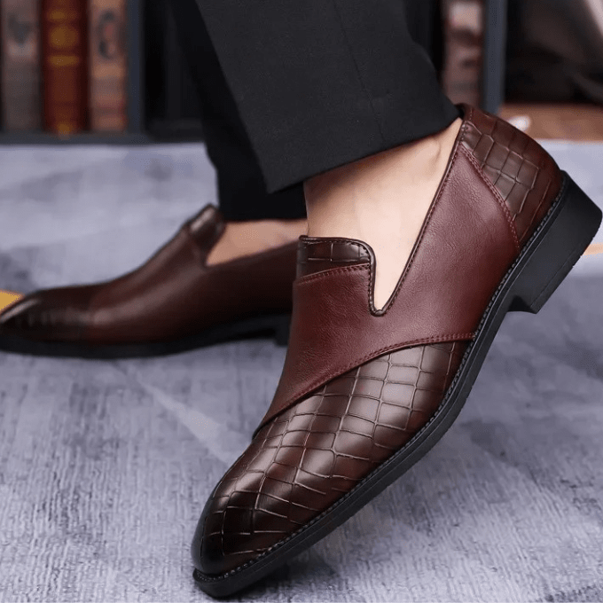 Clarence | Herren Loafer Slip-on – Krokoprägung – PU-Kunstleder Hirschfeld 