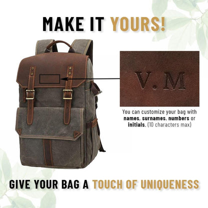 Paul | Kamera-Rucksack Herren/Unisex – gewachstes Canvas & Leder – abnehmbarer Kameraeinsatz – wasserabweisend – 25 L canvas backpack Hirschfeld 