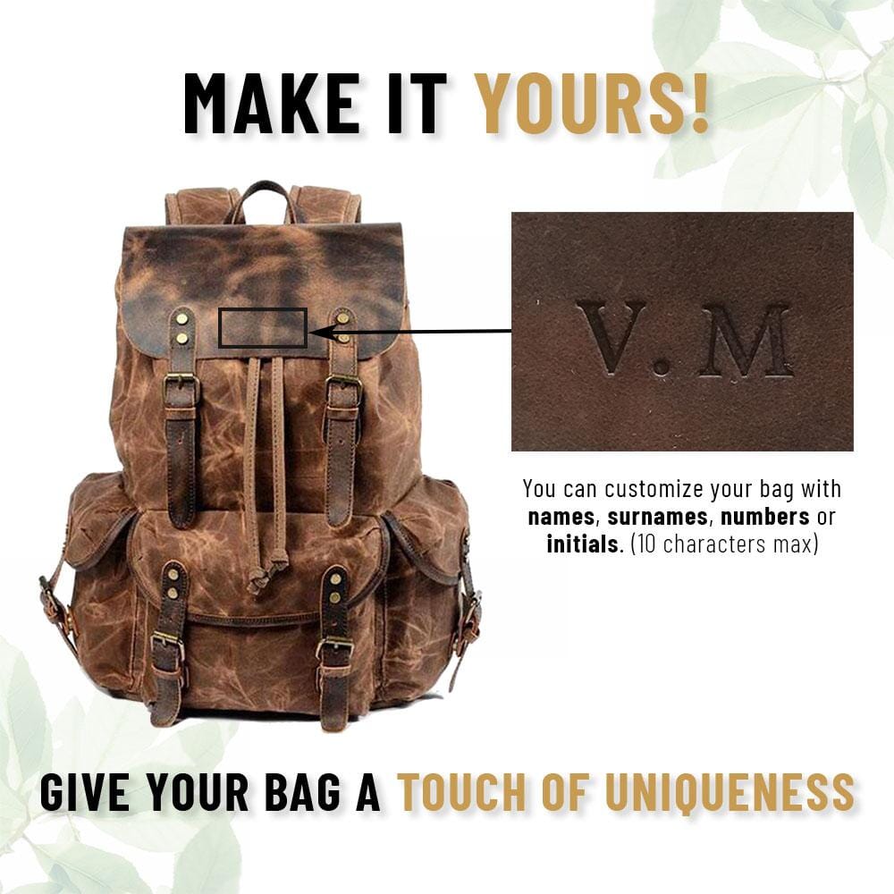 Rex | Rucksack Herren/Unisex – gewachstes Canvas & Vollnarbenleder – Laptopfach 15,6″ – 23 L – wasserabweisend canvas backpack Hirschfeld 