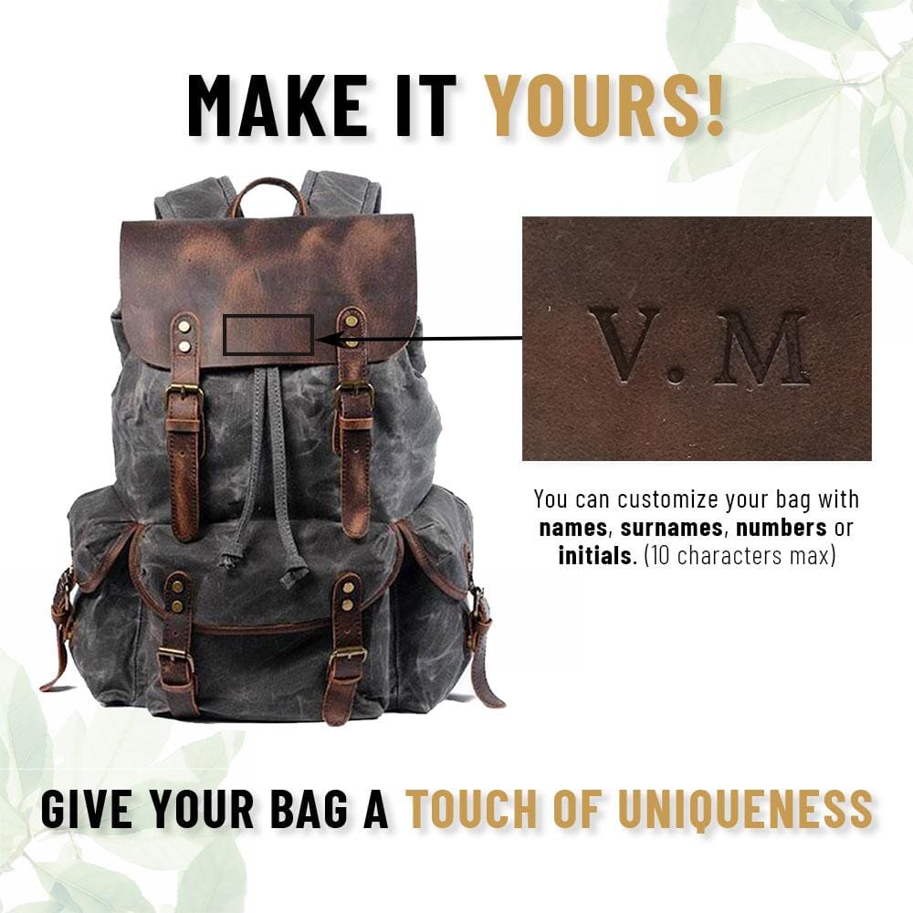 Rex | Rucksack Herren/Unisex – gewachstes Canvas & Vollnarbenleder – Laptopfach 15,6″ – 23 L – wasserabweisend canvas backpack Hirschfeld 