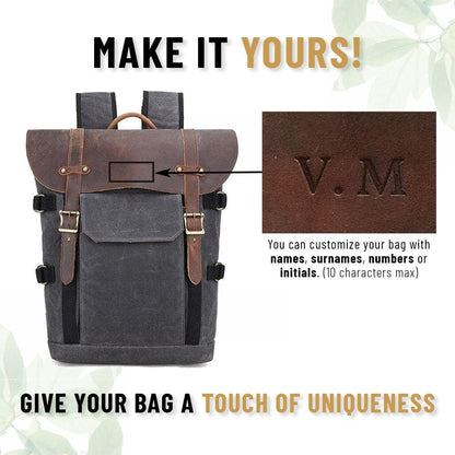 Peter | Kamera-Rucksack – gewachstes Canvas & Leder – Laptopfach 15″ – 20 L – wasserabweisend canvas backpack Hirschfeld Dunkelgrau Ja 