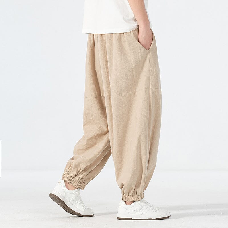 Ted | Herren Lässige Hose – Barrel-Leg Taper – Baumwoll-Twill – elastischer Bund & Bündchen Hirschfeld 