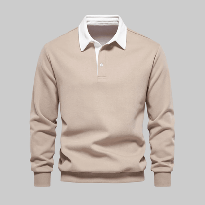 Jason | Herren Langarm-Polo Polokragen – Kontrastkragen – Feinstrick Hirschfeld Khaki S 