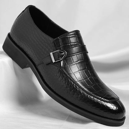 Daniel | Herren Loafer Monk-Style – Krokoprägung – PU-Kunstleder Hirschfeld Schwarz 39 