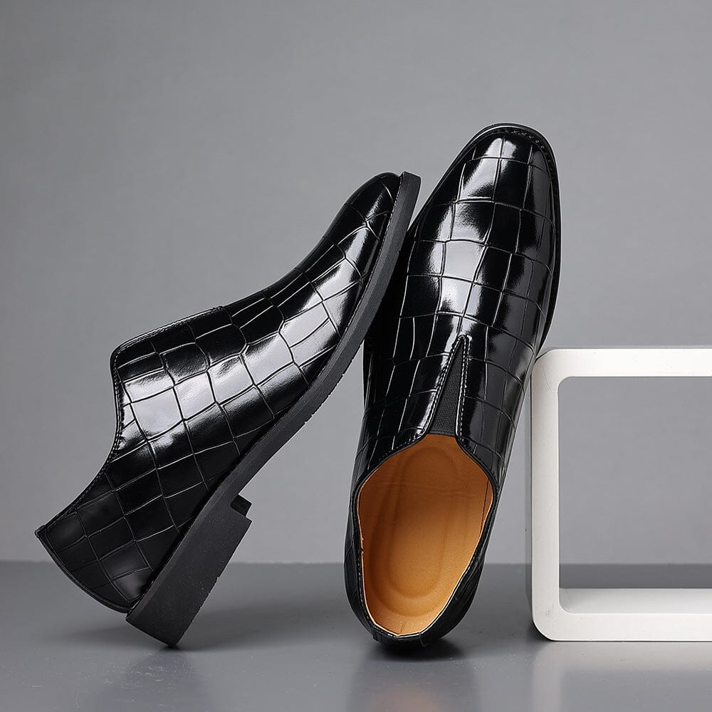 Edwin | Herren Slipper/Loafer – Krokoprägung – veganes Leder – gepolsterte Einlegesohle Hirschfeld 