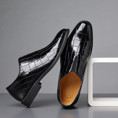 Edwin | Herren Slipper/Loafer – Krokoprägung – veganes Leder – gepolsterte Einlegesohle Hirschfeld 