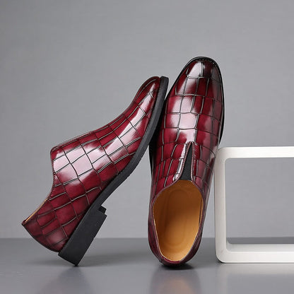 Edwin | Herren Slipper/Loafer – Krokoprägung – veganes Leder – gepolsterte Einlegesohle Hirschfeld 