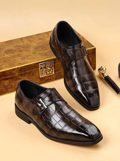 Brandon | Herren Monkstrap – Krokoprägung – Echtleder Hirschfeld 