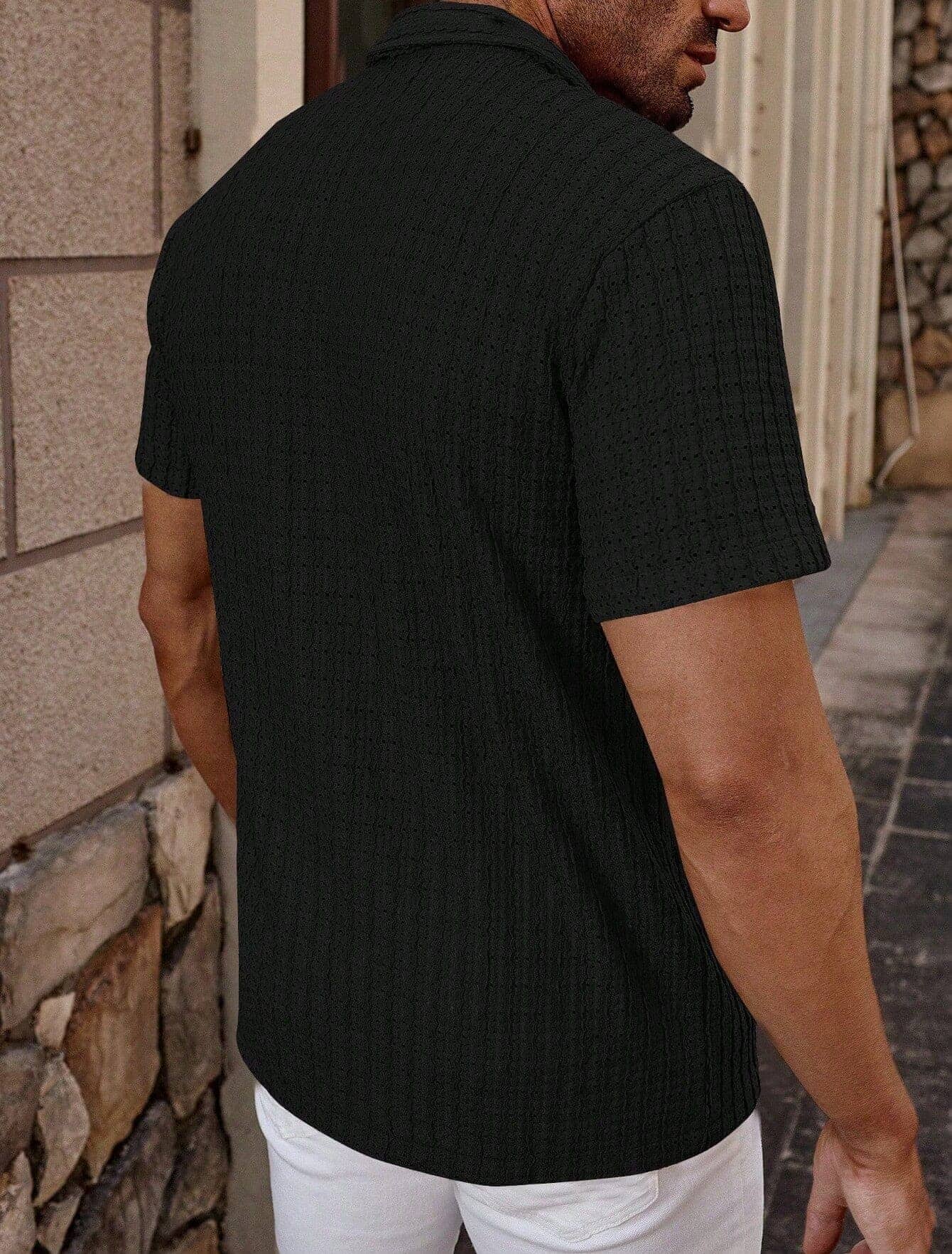 Henry | Herren Sommerhemd Kurzarm – Reverskragen – strukturierter Baumwollmix – leicht & atmungsaktiv Hirschfeld 