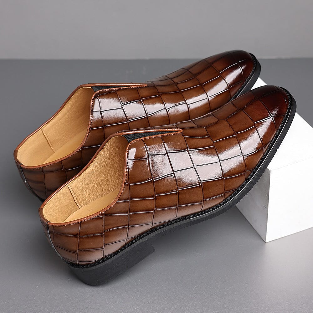 Edwin | Herren Slipper/Loafer – Krokoprägung – veganes Leder – gepolsterte Einlegesohle Hirschfeld 