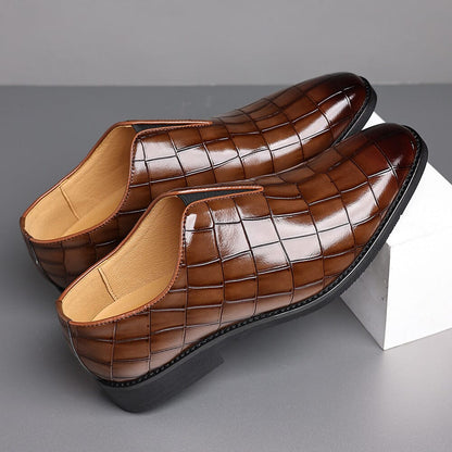 Edwin | Herren Slipper/Loafer – Krokoprägung – veganes Leder – gepolsterte Einlegesohle Hirschfeld 