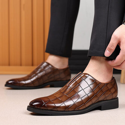 Edwin | Herren Slipper/Loafer – Krokoprägung – veganes Leder – gepolsterte Einlegesohle Hirschfeld 
