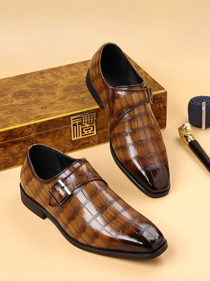 Brandon | Herren Monkstrap – Krokoprägung – Echtleder Hirschfeld 