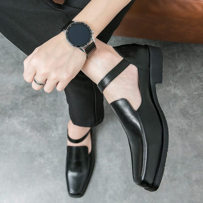 Dylan | Herren Loafer Monk-Style – Riemen mit Schnalle – PU-Kunstleder Hirschfeld Schwarz 38 