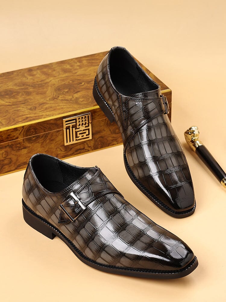 Brandon | Herren Monkstrap – Krokoprägung – Echtleder Hirschfeld 