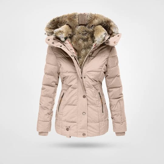 Agnes | Damen Winterjacke mit Kapuze – hochschließender Kragen – warm gefüttert (Fleece) – windabweisend csvnovember Hirschfeld Rosa S 