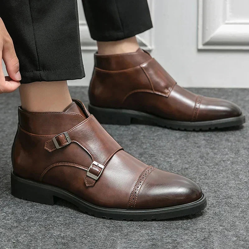 Bailey | Herren Doppel-Monk-Stiefel Monkstrap – gepolsterte Innensohle – PU-Kunstleder Hirschfeld 