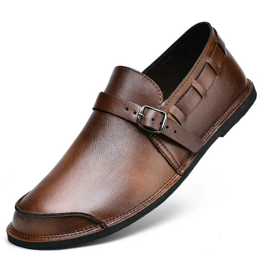 Emerson | Herren Loafer Monk-Style – Seitlicher Riegel – PU-Kunstleder Hirschfeld Braun 39 