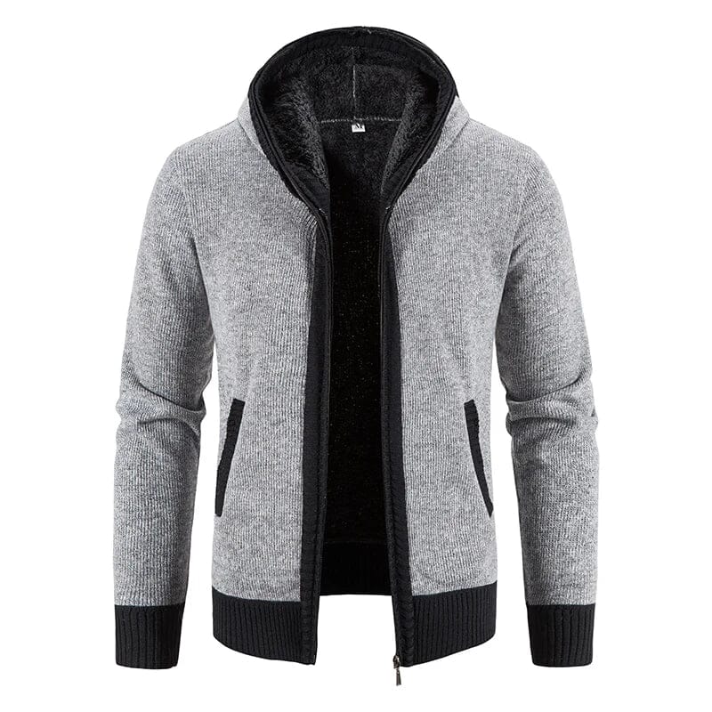 Jasmine | Damen Cardigan – offene Front – nordisches Jacquard – Wollstrick, weich & warm Hirschfeld Hellgrau3 M 