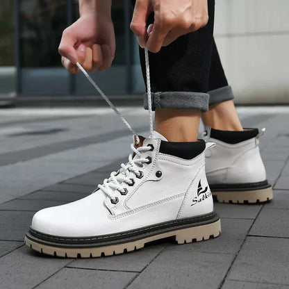 Tobias | Herren Schneestiefel mit Fellfutter, knöchelhoch, Schnürung – wasserdicht – Leder Hirschfeld 