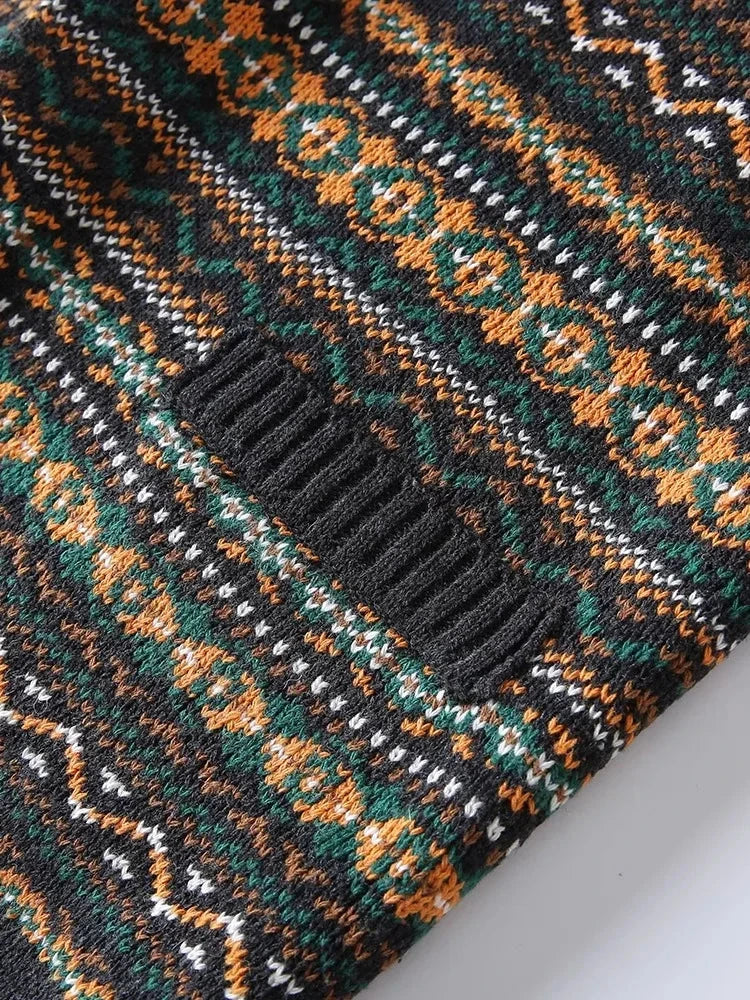 Molly | Damen Vintage-Pullover – Rundhals – nordisches Jacquard – Wollstrick, weich & warm Hirschfeld 