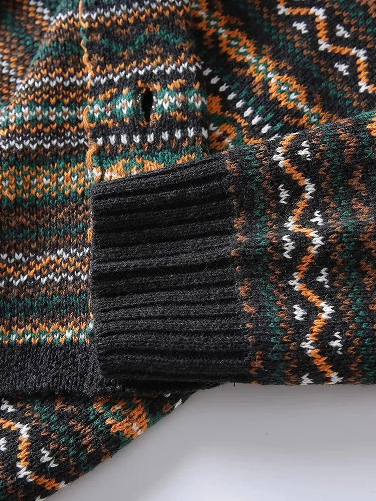 Molly | Damen Vintage-Pullover – Rundhals – nordisches Jacquard – Wollstrick, weich & warm Hirschfeld 