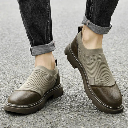Edmund | Slip-On Loafer – Mesh-Strick & Leder-Details – rutschfeste Gummisohle Hirschfeld 
