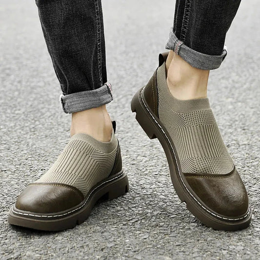 Edmund | Slip-On Loafer – Mesh-Strick & Leder-Details – rutschfeste Gummisohle Hirschfeld 