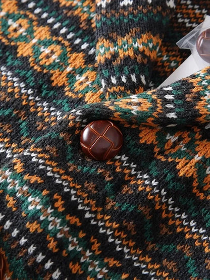 Molly | Damen Vintage-Pullover – Rundhals – nordisches Jacquard – Wollstrick, weich & warm Hirschfeld 