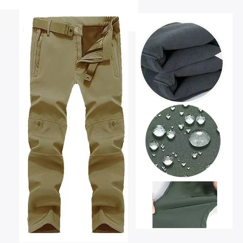 Milo | Herren Outdoor Militär Taktische-Winterhose – wasserfest – Fleecefutter – Stretch – Cargo-Taschen – Reißverschluss Hirschfeld 