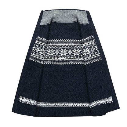 Jade | Damen Vintage-Strickjacke – offene Front – nordisches Jacquard – Wollstrick, weich & warm Hirschfeld 