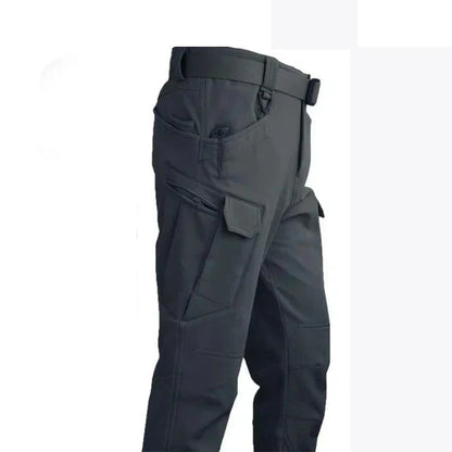Milo | Herren Outdoor Militär Taktische-Winterhose – wasserfest – Fleecefutter – Stretch – Cargo-Taschen – Reißverschluss Hirschfeld Grau S 