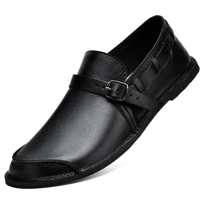 Emerson | Herren Loafer Monk-Style – Seitlicher Riegel – PU-Kunstleder Hirschfeld Schwarz 39 