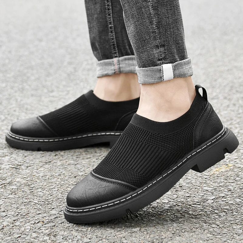 Edmund | Slip-On Loafer – Mesh-Strick & Leder-Details – rutschfeste Gummisohle Hirschfeld 