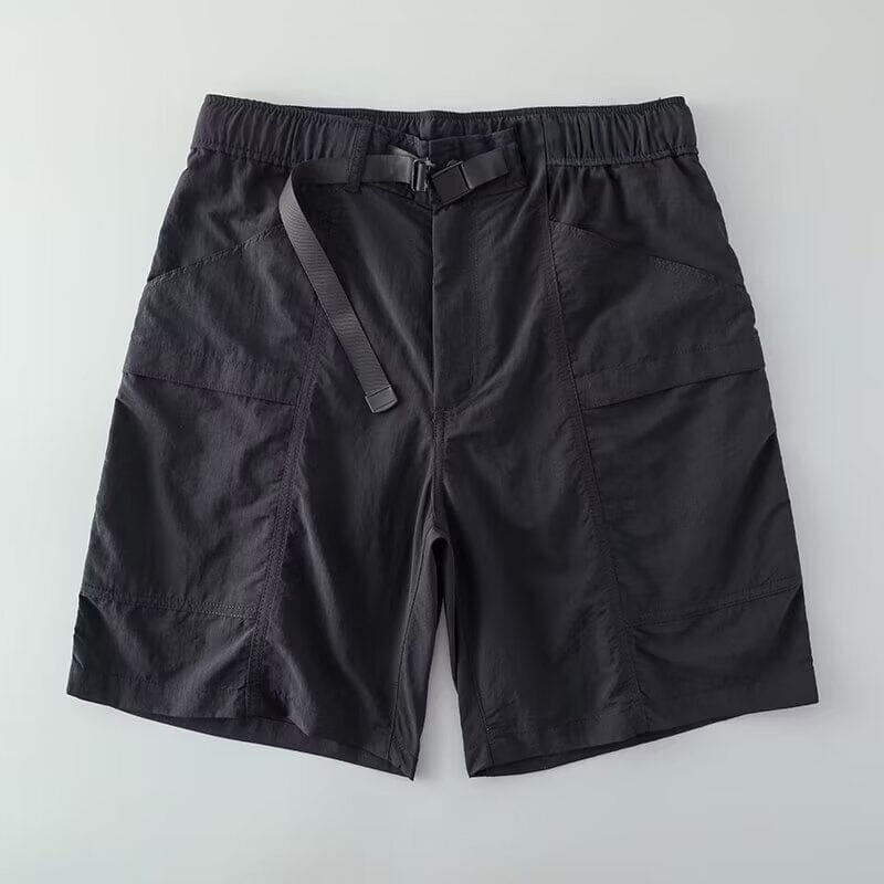 Roy | Herren Utility-Shorts – schnell trocknender Tech-Stoff – integrierter Gürtel – Stretch & reißfest Hirschfeld Schwarz XS 