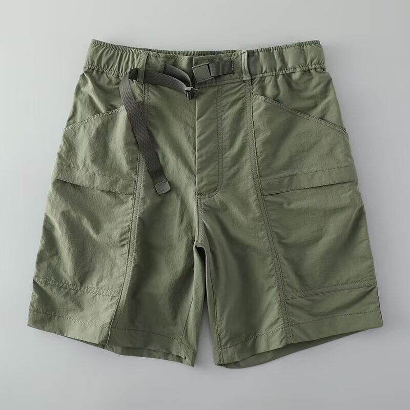 Roy | Herren Utility-Shorts – schnell trocknender Tech-Stoff – integrierter Gürtel – Stretch & reißfest Hirschfeld Grün XS 