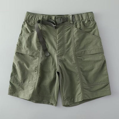 Roy | Herren Utility-Shorts – schnell trocknender Tech-Stoff – integrierter Gürtel – Stretch & reißfest Hirschfeld Grün XS 