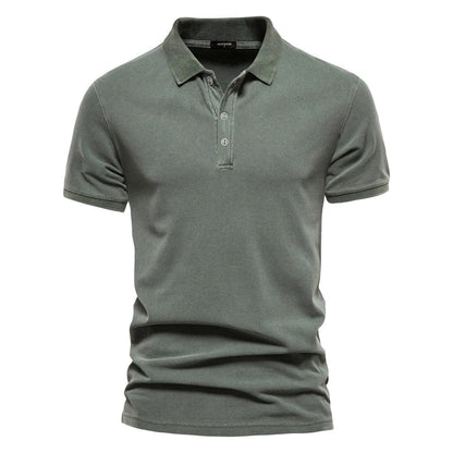 Aaron | Herren Polo-Shirt – Polokragen – taillierte Passform – 100% Bio-Baumwolle Hirschfeld Grün S 