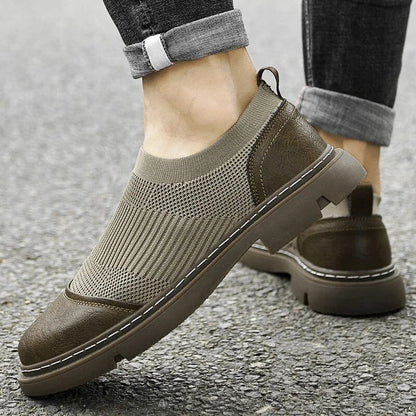 Edmund | Slip-On Loafer – Mesh-Strick & Leder-Details – rutschfeste Gummisohle Hirschfeld 
