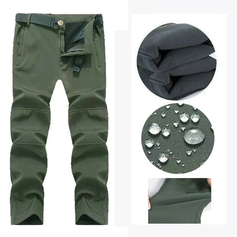 Milo | Herren Outdoor Militär Taktische-Winterhose – wasserfest – Fleecefutter – Stretch – Cargo-Taschen – Reißverschluss Hirschfeld 