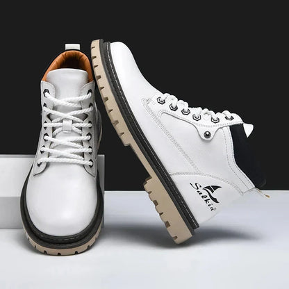 Tobias | Herren Schneestiefel mit Fellfutter, knöchelhoch, Schnürung – wasserdicht – Leder Hirschfeld 